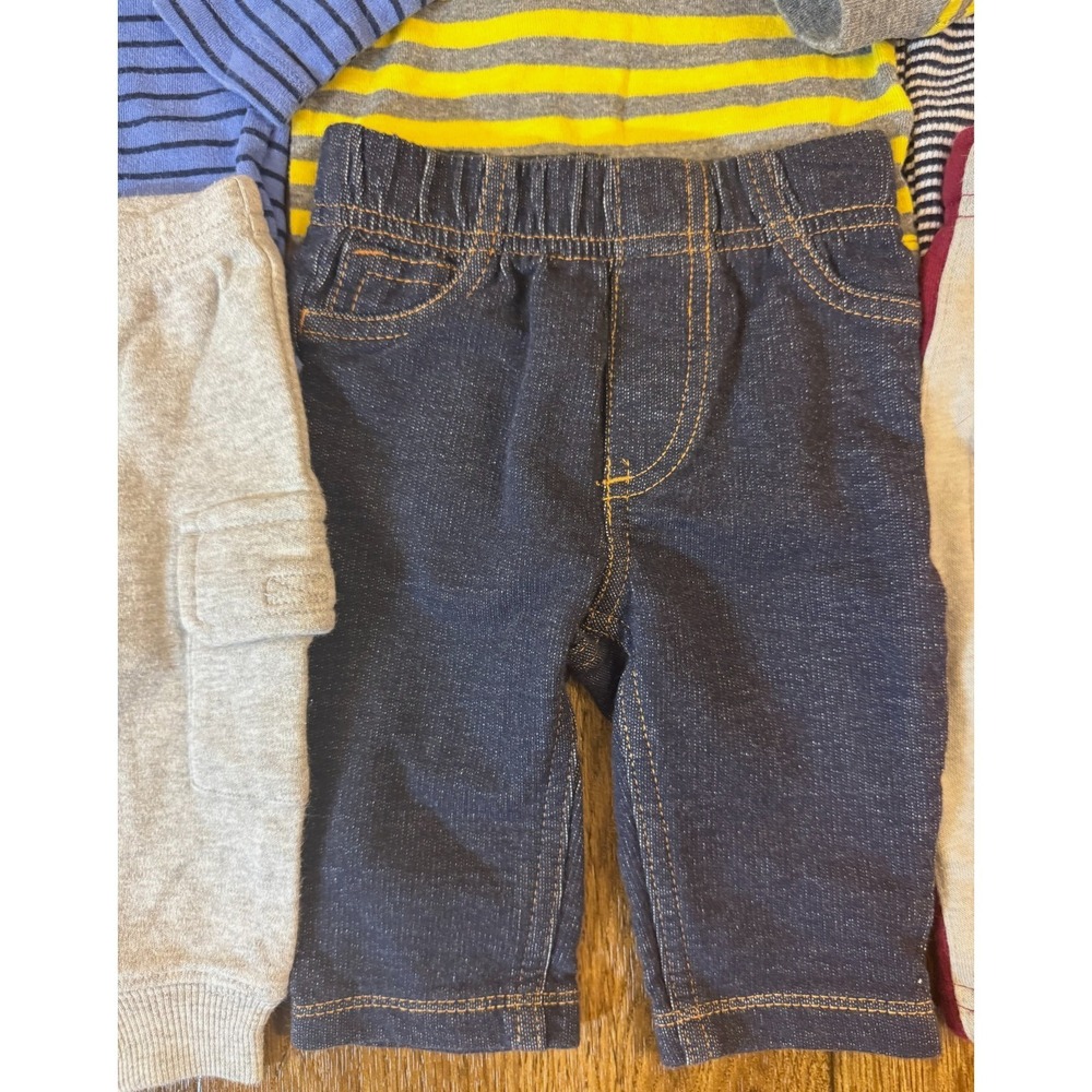 Baby Boy 3 Months Outfits Jeans Pants Long Sleeved Bodysuits‎ Shirts Clothes Lot - Picture 11 of 16